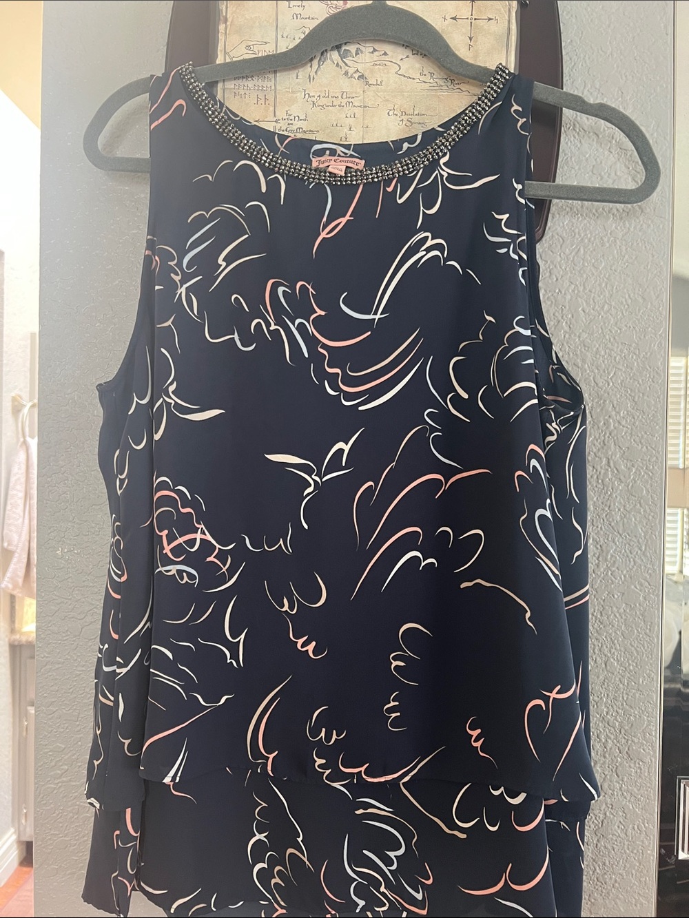 JUICY COUTURE NAVY BLOUSE